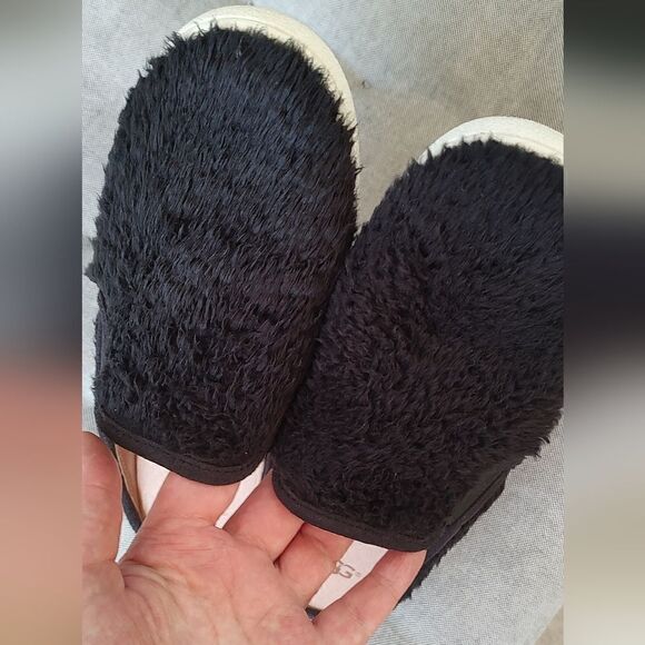 Ugg Womens Open Back Luci Slip On Leather Shoes Black Faux Fur Size 7 - Picture 5 of 7